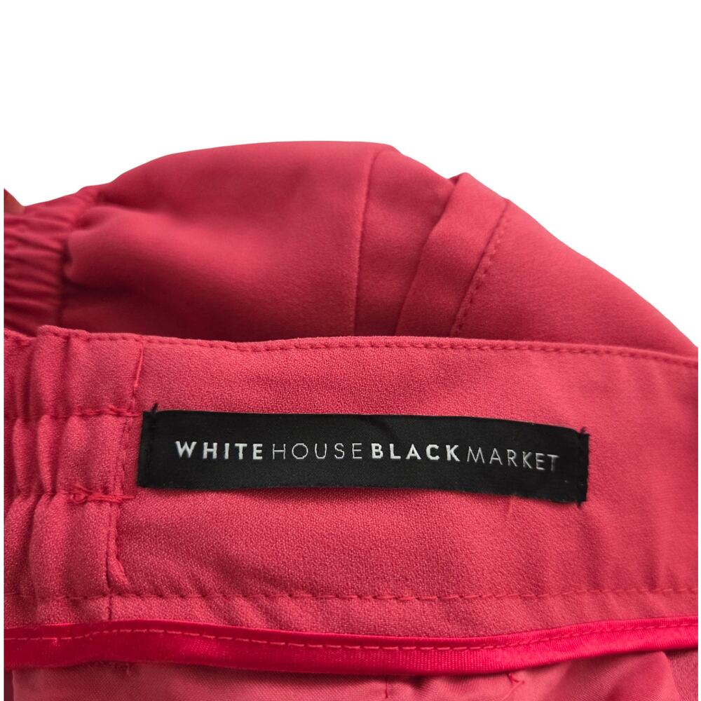 WHBM | The Wide Leg Watermelon Pink Center Press Trousers Pockets Long Tall - Picture 6 of 10
